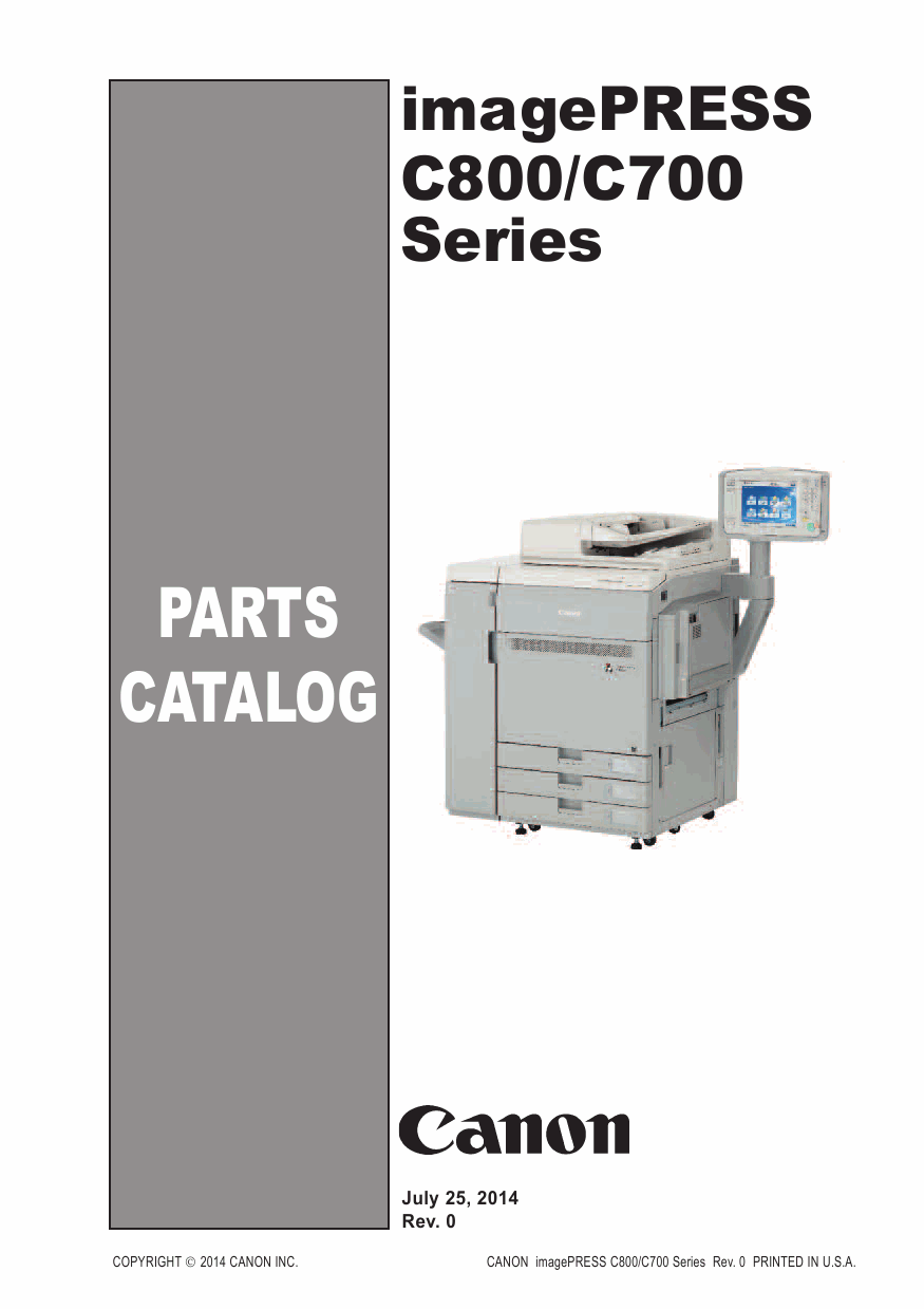 Canon imagePRESS C800 C700 Parts Catalog Manual-1